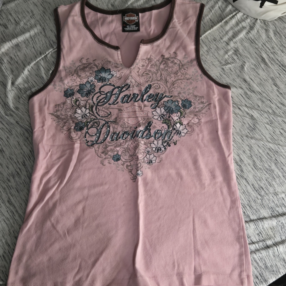 Harley-Davidson Pink Floral Tank Top